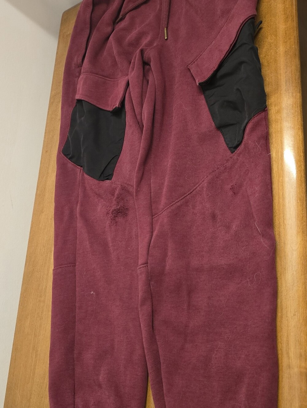 Athletic Works Boys Burgundy Jogger Pants Drawstring Tapered Zip Pockets